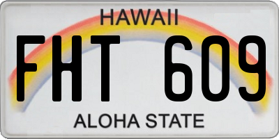 HI license plate FHT609