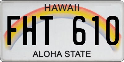 HI license plate FHT610