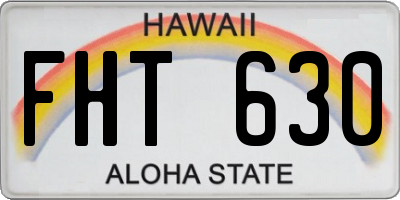 HI license plate FHT630