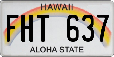 HI license plate FHT637