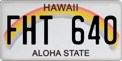 HI license plate FHT640