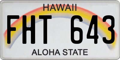 HI license plate FHT643