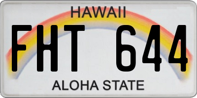 HI license plate FHT644