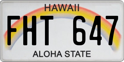 HI license plate FHT647