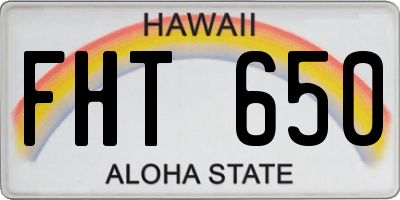 HI license plate FHT650