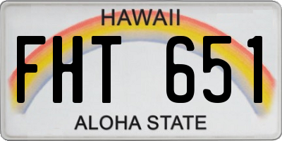 HI license plate FHT651