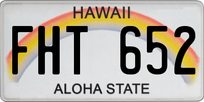 HI license plate FHT652