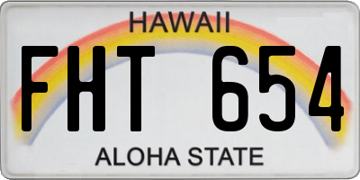 HI license plate FHT654