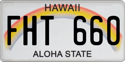 HI license plate FHT660