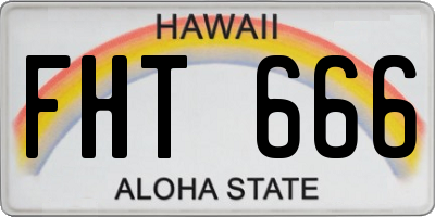 HI license plate FHT666
