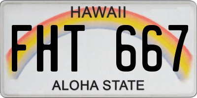 HI license plate FHT667