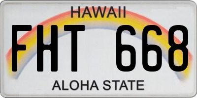 HI license plate FHT668