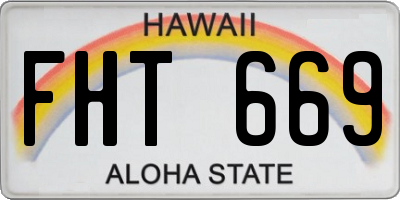 HI license plate FHT669