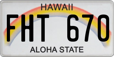 HI license plate FHT670