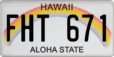 HI license plate FHT671