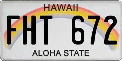 HI license plate FHT672