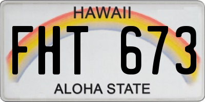 HI license plate FHT673