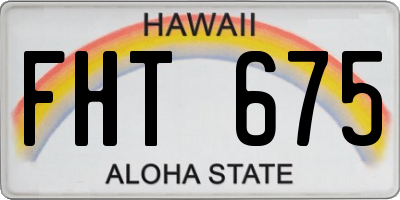 HI license plate FHT675