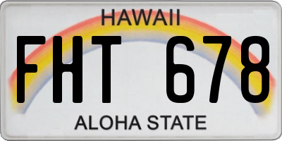 HI license plate FHT678