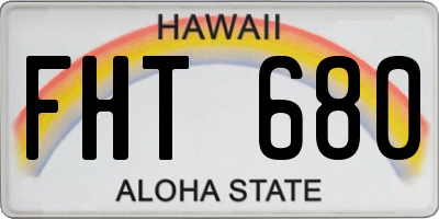 HI license plate FHT680