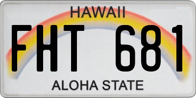 HI license plate FHT681