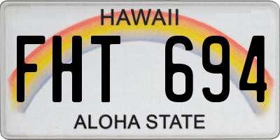 HI license plate FHT694