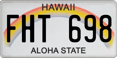HI license plate FHT698