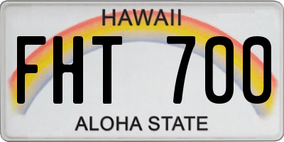 HI license plate FHT700