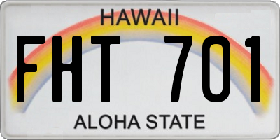HI license plate FHT701
