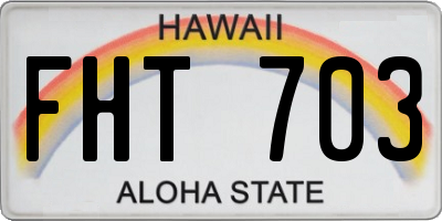 HI license plate FHT703