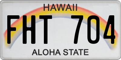 HI license plate FHT704