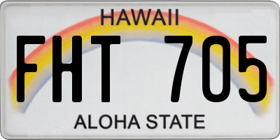 HI license plate FHT705