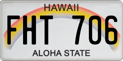 HI license plate FHT706
