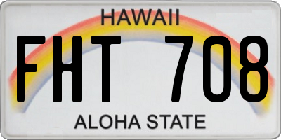 HI license plate FHT708