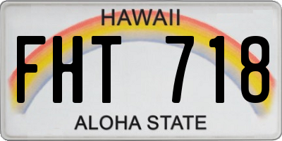 HI license plate FHT718