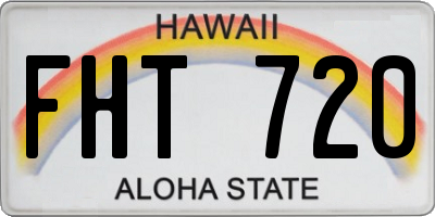 HI license plate FHT720