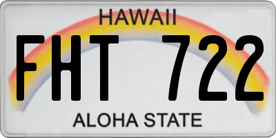 HI license plate FHT722