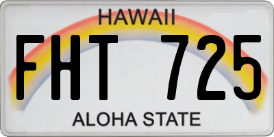 HI license plate FHT725