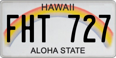 HI license plate FHT727