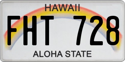 HI license plate FHT728
