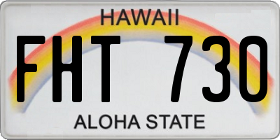 HI license plate FHT730