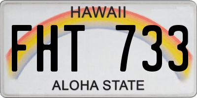 HI license plate FHT733