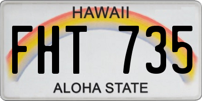 HI license plate FHT735
