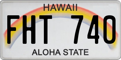 HI license plate FHT740