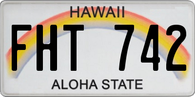 HI license plate FHT742