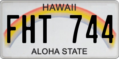 HI license plate FHT744