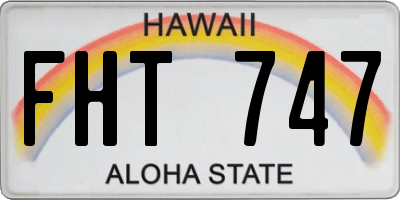 HI license plate FHT747
