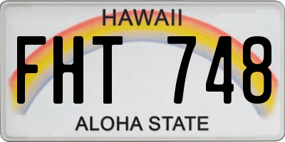 HI license plate FHT748