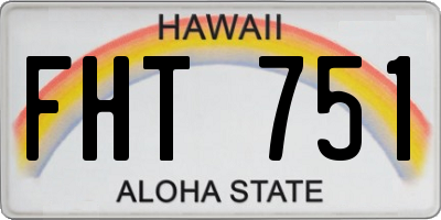 HI license plate FHT751