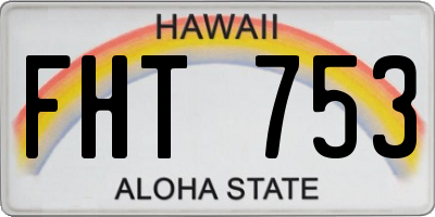 HI license plate FHT753